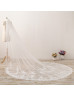 Ivory Scallop-edge Eyelash Lace Trimmed Wedding Veil